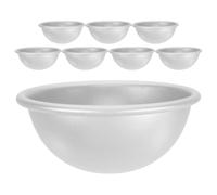 NUOBESTY Lot de 8 Moules à Pâtisserie en Alliage D'aluminium Argenté, Demi-sphères Antiadhésives Réutilisables, Cuisson DIY Créatif