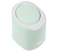 NUOBESTY Mini Poubelle de Table à Couvercle à Pression, Bureau, ABS PP | Modèle Moderne Vert Clair, Usage Bureau et Salle de Bain, Format Compact pour Déchets Quotidiens