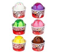 NUOBESTY Modèle de Crème Glacée Artificielle et Légère en PVC 6pcs Forme Réaliste Ambiance Estivale et Accessoires de Présentation en Décoration