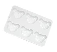 NUOBESTY Moule en Silicone Léger et Antiadhésif de Tête D'ourson Blanc pour DIY Pâtisserie et Fabrication de Chocolat Maison