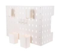 NUOBESTY Organisateur Mural Perforé en Plastique Blanc Cuisine et Rangement | Cache Tuyaux de Chauffe-eau à Gaz, Installation sans Perçage, Espace Supplémentaire, Usage Mural