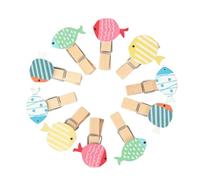 NUOBESTY Pinces à Linge en Bois Mini Poisson Tropical décoratives pour Photos, 50 pièces, pour Crafts, Not Easy to Break, Multi-Function
