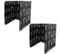 NUOBESTY Plaques de Protection Anti-éclaboussures D'huile en Aluminium Noir, 2 Pièces, Déflecteur D'huile pour Cuisinière à Gaz, Protection Projections Cuisson, Plaque Isolante Facile