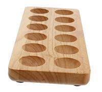 NUOBESTY Plateau à Œufs En Bois D'hévéa 12 Compartiments Double Rangée, Support Pratique Rangement D'œufs, Base De Stockage Solide Cuisine Et Réfrigérateur, Ustensile Cuisine Maison