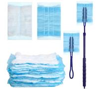 NUOBESTY Plumeau de Nettoyage Antistatique pour Dépoussiérer Intérieur de Voiture et Maison en Fibre Synthétique Tête de Brosse Attrape-poussière et Remplaçable