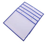 NUOBESTY Pochette Magnétique Transparente A4 Visibilité Claire 5 Pièces en Plastique Bleu et Design Magnétique pour Porte-documents en Entrepôt et Bureau