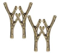 NUOBESTY Poignées de porte pour armoire en alliage de zinc, 4pcs, forme de branche, petits boutons, décoratives, pour garde-robe et commode