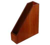 NUOBESTY Porte-revue Vertical en Bois Marron de Style Vintage, Trieur de Documents Robuste et Gain de Place, pour Bureau et Espace D'étude