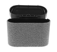 NUOBESTY Poubelle de Voiture Multifonctionnelle Petite Poubelle de Voiture ABS et Strass Couvercle Rabattable Portable pour Portière Voyage