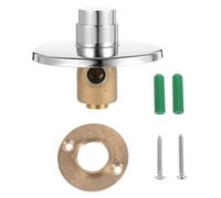 NUOBESTY Robinet D'urinoir Encastré en Cuivre Argenté, Bouton Poussoir | Débit Stable, Chasse Complète, Réduit les Sols Glissants, pour Écoles et Sanitaires Commerciaux, Design Mural Discret