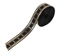 NUOBESTY Ruban de Film 10 Yards Noir en Polyester, Ruban Pellicule Large 25mm, Style Vintage Rétro, pour Emballage Présent, Bricolage DIY et Décorations de Mariage