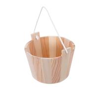 NUOBESTY Seau Sauna en Bois, 15, 5x12x12cm, Poignée Corde | Fabrication Artisanale, Capacité Moyenne, Usage Sauna Traditionnel, Accessoires de Hammam, pour Amateurs