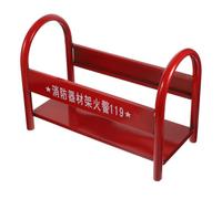 NUOBESTY Support D'extincteur au Sol en Fer Rouge, Base Épaissie, Rack pour 2 Extincteurs à Poudre de 2 à 4kg, Armoire à Extincteurs pour Rangement et Fixation