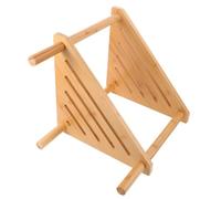 NUOBESTY Tabouret Coffre Triangulaire en Bois et Bambou pour Salle de Bain Double Étagère, Structure Stable et Design Multifonctionnel pour Petit Rangement