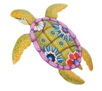 NUOBESTY Tenture murale tortue en fer décor suspendu de tortue décoration de jardin de plein air décoration murale tortue en métal Art extérieur le fer Yellow