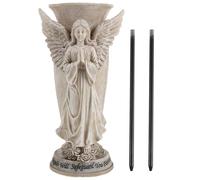 NUOBESTY Vase à Fleurs Commémoratif pour Tombe avec Piquet, Beige | Résine et Fer, Ouverture Large et Profonde, Fixation au Sol Sûre, pour Fleurs Artificielles ou Fraîches
