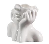 NUOBESTY Vase en Céramique Créatif Forme Corps Humain, Vase Décoratif Élégant pour Fleurs Séchées, Taille Moyenne, Ornement Maison Salon,