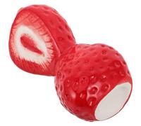 NUOBESTY Vase en Céramique Rouge de Fraise pour Fleurs, Design Élégant et Moderne, Pot Stable et Facile à Assortir, pour Décoration Festive ou Chambre