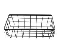 NUOBESTY Wall Mounted Rectangular Metal Storage Basket, Iron Organizer for Shampoo Bottles, Bathroom Shower Shelf, Black, 11.22 x 5.31 x 3.94 in, For Toothbrushes, Toothpaste and Small