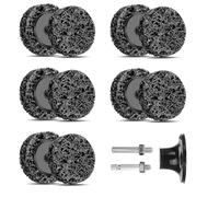 NuoDunco Disques Abrasifs, 10 Pièces 50mm Disques à Lamelles Disque de Nettoyage pour Outil Nettoyage Surface de Dérouillage de Peinture en Métal pour meuleuse d'angle(Noir)