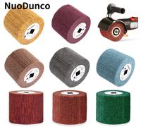 NuoDunco120x100x19mm brosse à lamelles en Nylon Non tissé fil de Nylon en métal brosse de polissage rouleau outils de brunissage pour l'acier inoxydable 1 pièce Grit 240
