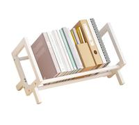 NUODWELL Bibliothèque en bambou pour enfants, étagère de bureau pour enfants, étagère de rangement, petit organisateur de livres simple pour chambre d'enfant (blanc, 40 cm de long)