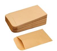 nuoshen 100 Pcs Enveloppes Kraft, Mini Enveloppes Brunes Recyclable Pochette en Kraft Papier Vintage pour Graines Perles Timbres Thé Bonbons (11.3*6 cm)