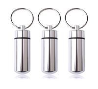 Nuoshen Lot de 3 Boîtes à Pilules Porte-clés - Capsule Étanche en Aluminium pour Comprimés