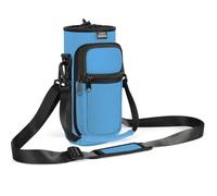 Nuovoware Sac à Bouteille en Néoprène, 750ml/1000ml/1800ml Porte-Bouteille avec Bandoulière&Dragonne Ajustable, Sac Fourre-Tout avec Poche, Accessoire Parfait pour Voyage Randonnée Camping