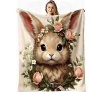 Nuphtun Couverture Polaire 240 x 260 cm Lapin Gris, Couverture Canapé Grande Taille Usage Multiple comme Couette d'Appoint, Assure Une Protection Contre Le Froid, AW2196