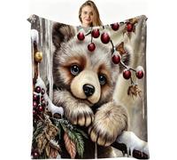 Nuphtun Couverture Polaire 240 x 260 cm Ours Gris, Couverture Canapé Grande Taille Usage Multiple comme Couette d'Appoint, Assure Une Protection Contre Le Froid, AW2094