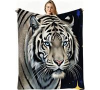 Nuphtun Couverture Polaire 240 x 260 cm Tigre Gris, Couverture Canapé Grande Taille Usage Multiple comme Couette d'Appoint, Assure Une Protection Contre Le Froid, AW2064