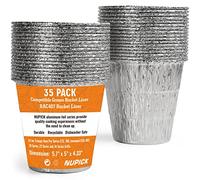NUPICK Lot de 35 revêtements de Seau à Graisse BAC407 compatibles avec Traeger Pro Series 575/780, 22/34, Ironwood 650/885, Accessoires de Barbecue pour Traeger, 12,4 x 11,4 cm