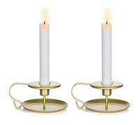 Nuptio Bougeoir Conique Bougeoirs en Chandelier, Bougeoirs de Table en Or pour la Cérémonie de Mariage, Chandelier pour Halloween Décoration de Salle à Manger de Noël, 2 Pièces