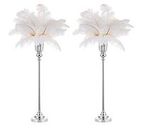 NUPTIO Vase Argenté pour Centre de Table: 2 Pièces 77.5cm Haut Support Fleur Trompette Doré pour Mariage - Decoratif Metal Vases pour Noel Anniversaire Ceremonie