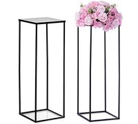 Nuptio Vase Noir Support Plante - 2 Pièces 80cm Haut Vases Fleurs pour Centres Table Fête Mariage - Support Table D'affichage Colonne Métal Fleur Intérieur Décorations Salon Maison