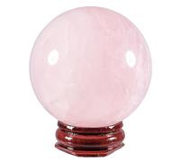 Nupuyai Boule de Cristal de Quartz Rose 50mm, Reiki Cristal Sorcière Pierre Précieuse Diseuse de Bonne Aventure Boule, Méditation Feng Shui Protection Wicca Décoration