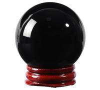 Nupuyai Boule de Cristal Obsidienne Naturelle 45mm, Reiki Cristal Sorcière Pierre Précieuse Diseuse de Bonne Aventure Boule, Méditation Feng Shui Protection Wicca Décoration