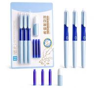 Nurila 3 stylos plume effaçables avec 3 cartouches d'encre bleues et stylo d'entretien