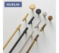 Nurlin boutons d'armoire moletés en laiton massif poignée de garde-robe barre en T poignée Antique Bronze or noir disponible en plusieurs tailles CH087-BB-192224
