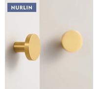 Nurlin boutons d'armoire ronds en laiton massif, vêtements muraux circulaires, crochet unique, 4 tailles disponibles personnalisables Hook 32mm