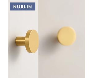 Nurlin boutons d'armoire ronds en laiton massif, vêtements muraux circulaires, crochet unique, 4 tailles disponibles personnalisables Knob 20mm