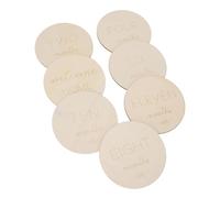 Nurnesy 7 Pack Baby Monthly Milestone Cartes - Discus de Bois Synthétique à Double Face pour Capturer des Moments Précieux