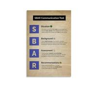 Nurse Communication Poster SBAR Technique Chart for Patient Safety and Report Educational Tool for Medical Office or Healthcare Training Center(Framed,16x24inch(40x60cm))