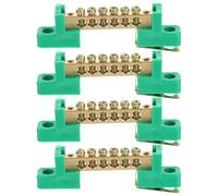 NUSITOU Bornier de Mise la Terre Électrique 6 Positions 6X9 MM Barre Omnibus Cuivre 4 Pièces pour Tableau Électrique Domestique Connecteur Stable et Sûr