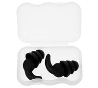 NUSITOU Bouchons D’oreille en Silicone Noir 4e Génération, Bouchons de Protection Auditive Réutilisables à Isolation Phonique Triple Couche, Étanches pour Natation, Sommeil et Concerts,