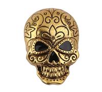 NUSITOU Broche Crâne D'halloween en Alliage et Cristaux Motif Floral Sculpté, Épingle Standard, Accessoire pour Fête Halloween