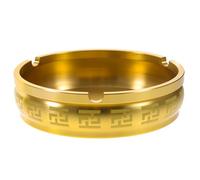 NUSITOU Cendrier de Table Rond en Laiton Doré Vintage Base Stable, Design Simple et Rétro, pour Bar et Restaurant, Présent pour Fumeur
