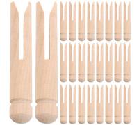 NUSITOU Épingles à vêtements en bois 50 pièces, forme ronde charmante, 75 mm, finition bois lisse, prises solides, pour séchage, création artistique, intérieur et extérieur