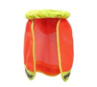 NUSITOU Housse de Protection Réfléchissante pour Casque de Chantier en Maille Filet Orange Large Bord Pare-Soleil et Protection Nuque pour Fête Estivale en Extérieur